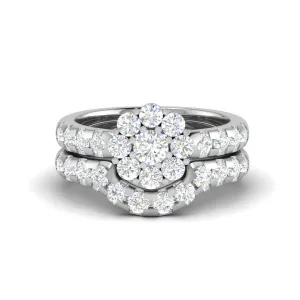 0.25 cts Halo Solitaire Diamond Split Shank Platinum Ring JL PT RV RD 157