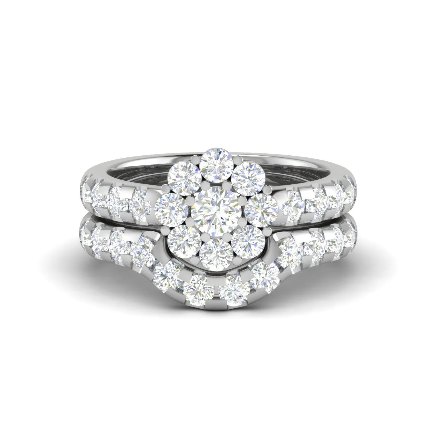 0.25 cts Halo Solitaire Diamond Split Shank Platinum Ring JL PT RV RD 157