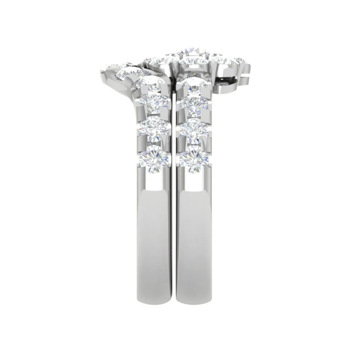 0.25 cts Halo Solitaire Diamond Split Shank Platinum Ring JL PT RV RD 157