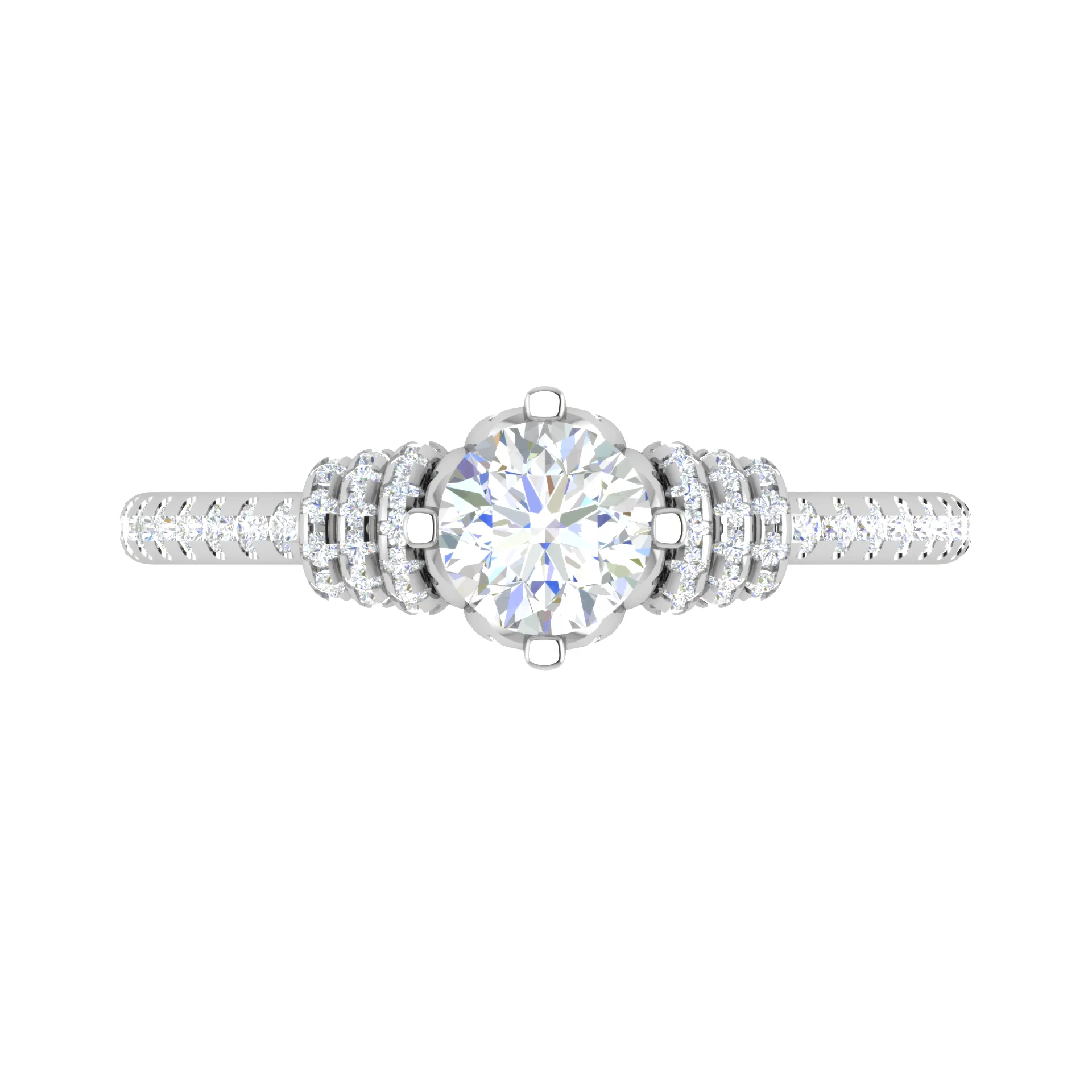 0.25 cts Solitaire Diamond Shank Platinum Ring for Women JL PT RV RD 135