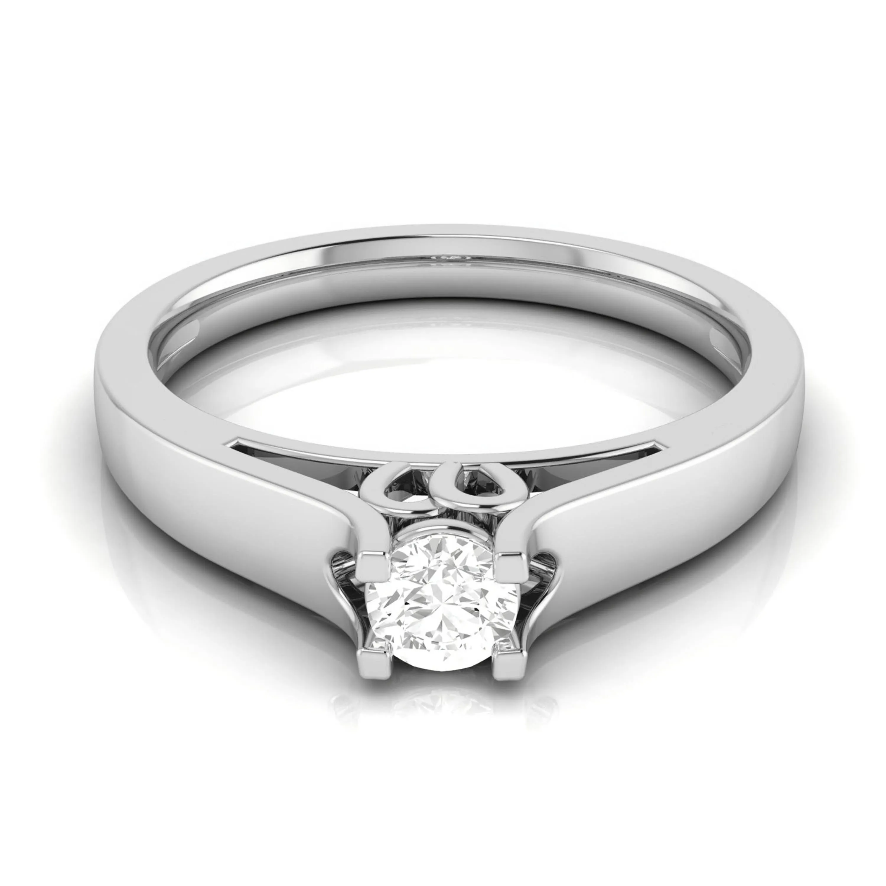 0.25cts. Solitaire Platinum Engagement Ring for Women JL PT R-57 - A