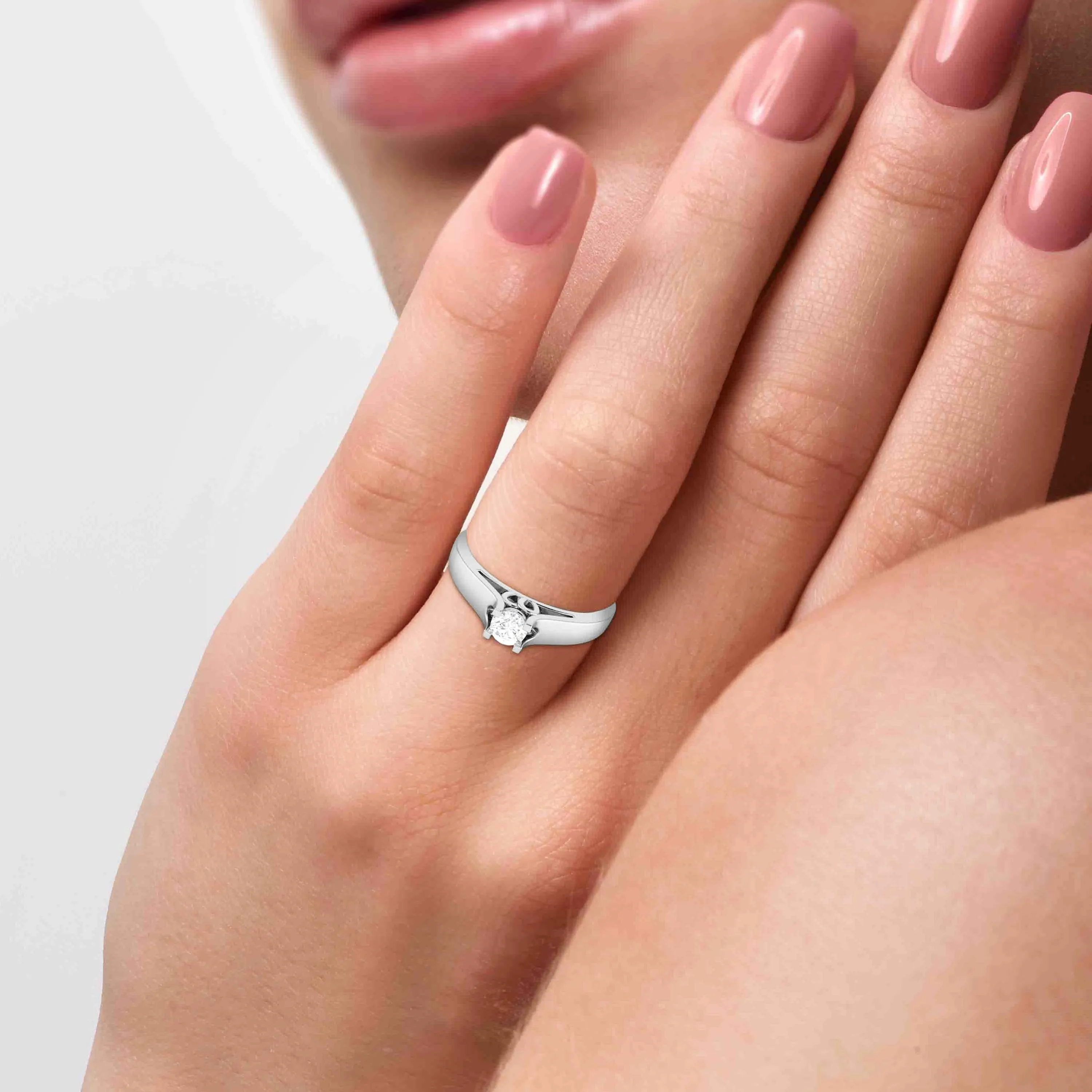 0.25cts. Solitaire Platinum Engagement Ring for Women JL PT R-57 - A