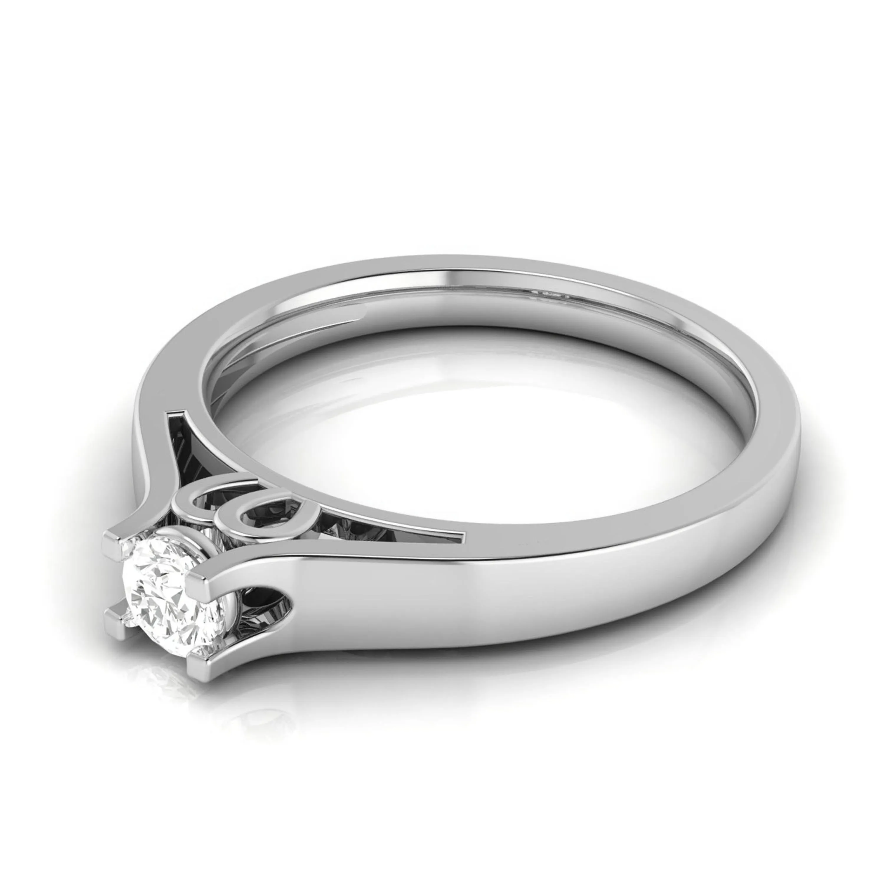 0.25cts. Solitaire Platinum Engagement Ring for Women JL PT R-57 - A