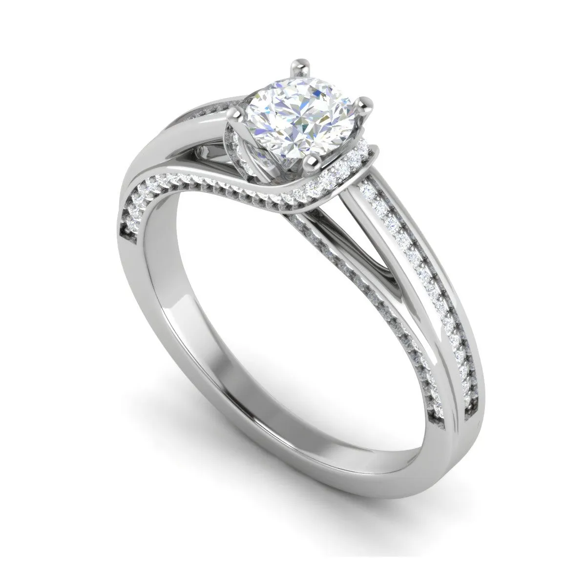 0.30 cts Solitaire Diamond Split Shank Platinum Ring JL PT RP RD 136