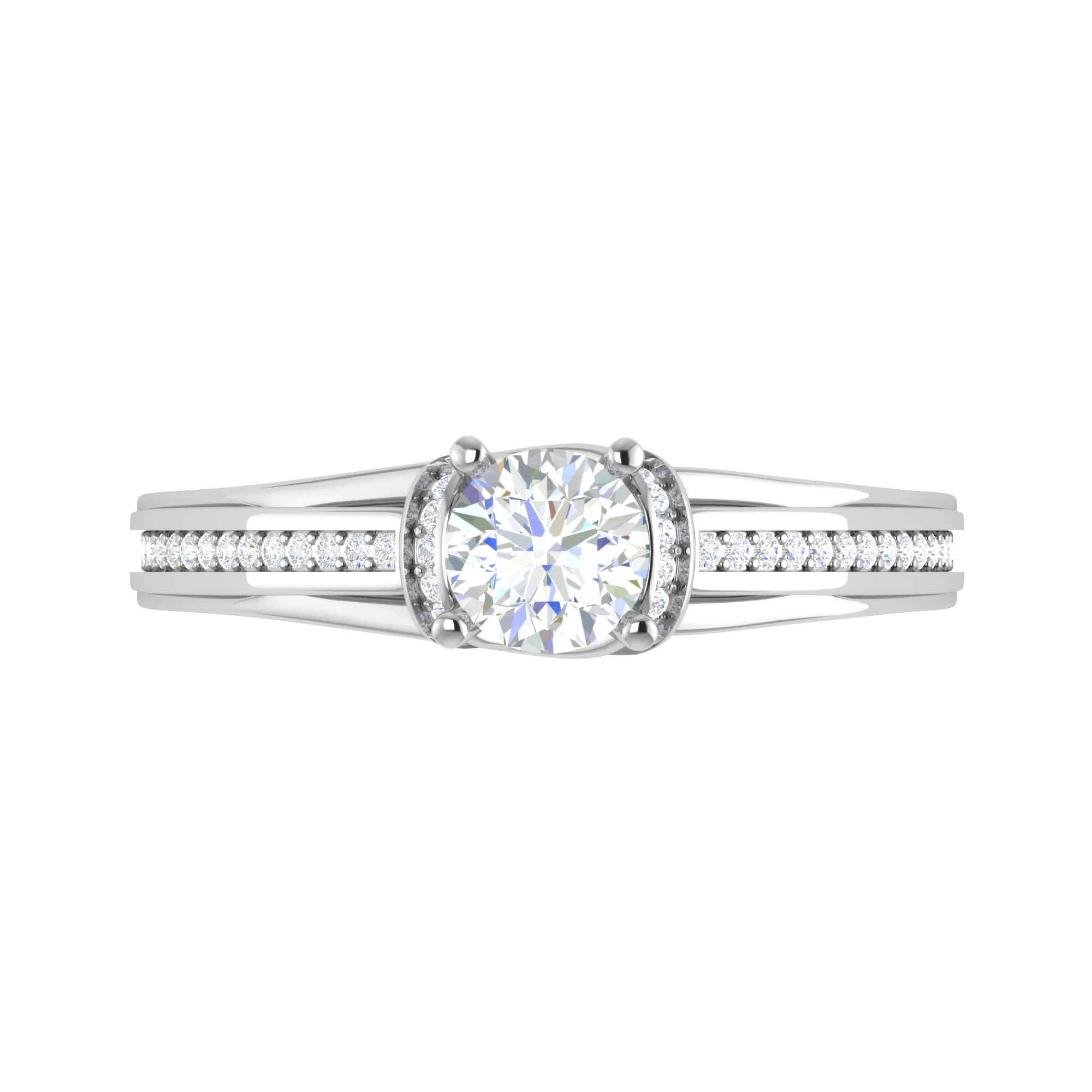 0.30 cts Solitaire Diamond Split Shank Platinum Ring JL PT RP RD 136