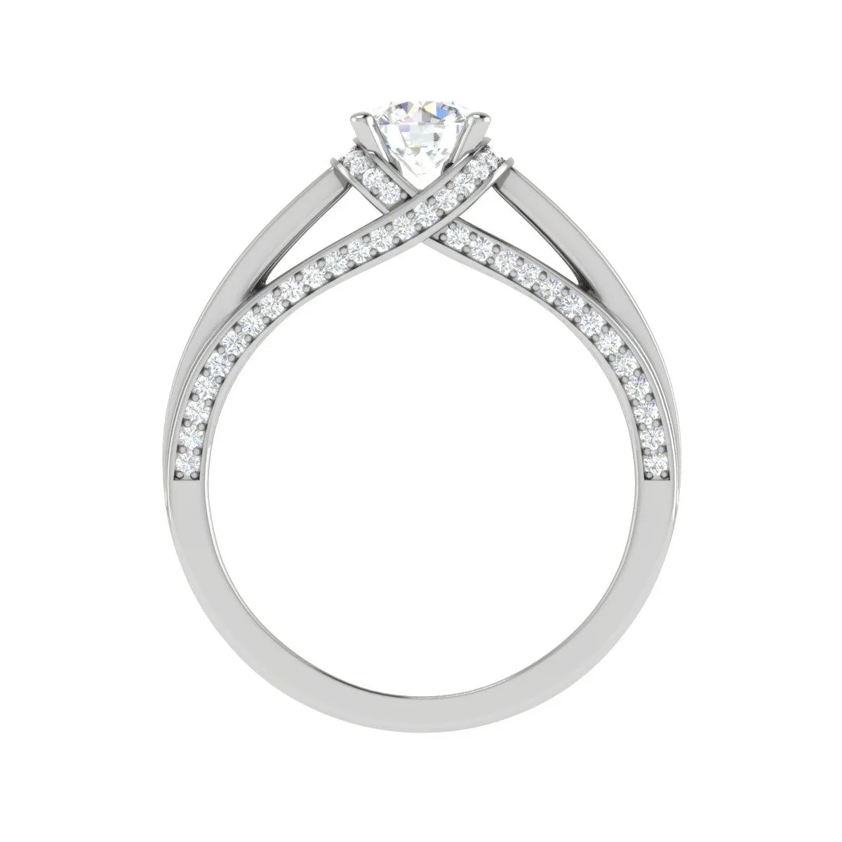 0.30 cts Solitaire Diamond Split Shank Platinum Ring JL PT RP RD 136