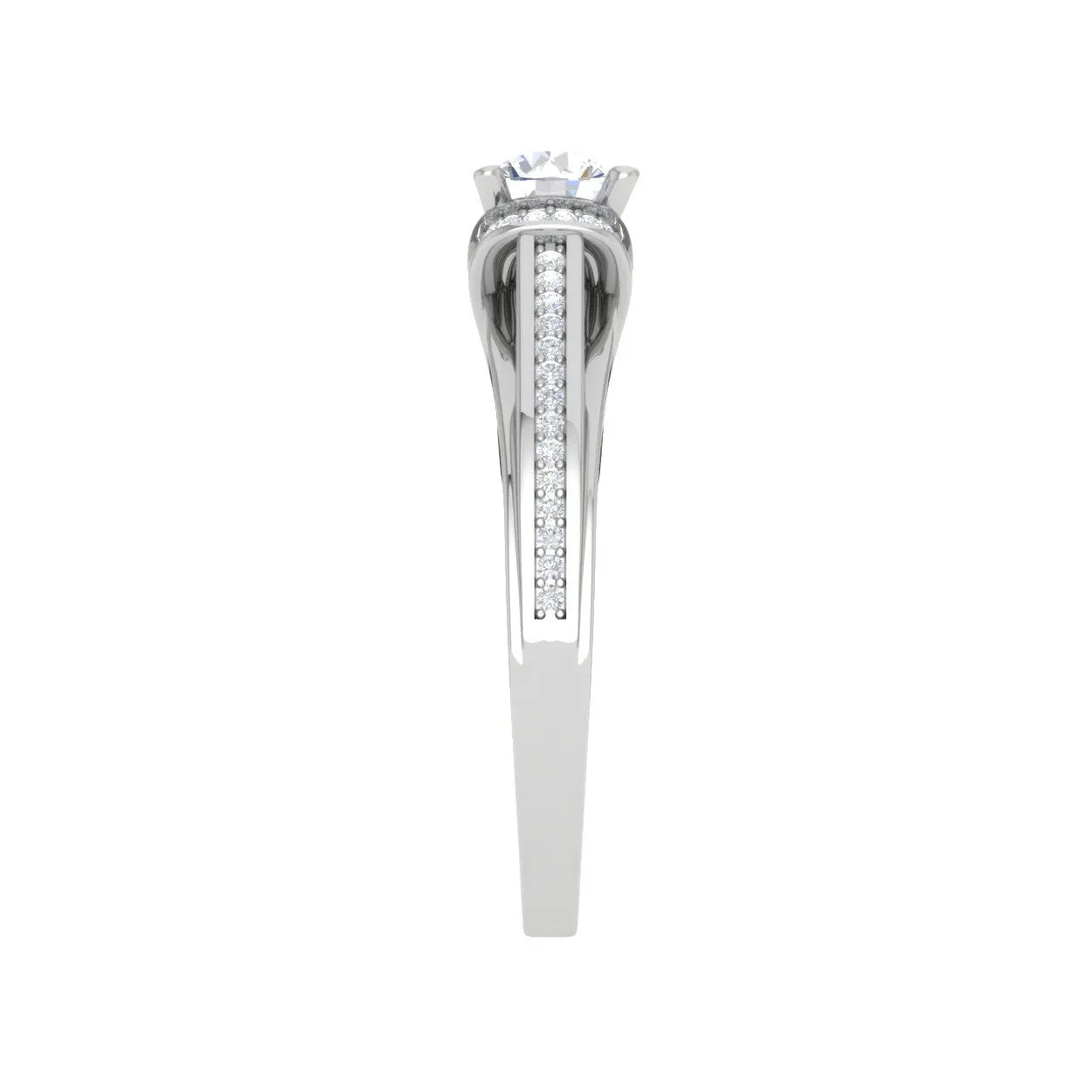 0.30 cts Solitaire Diamond Split Shank Platinum Ring JL PT RP RD 136