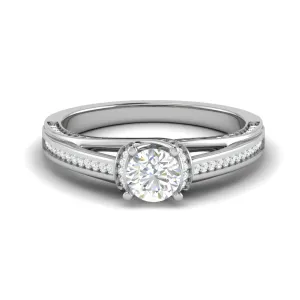 0.30 cts Solitaire Diamond Split Shank Platinum Ring JL PT RP RD 136