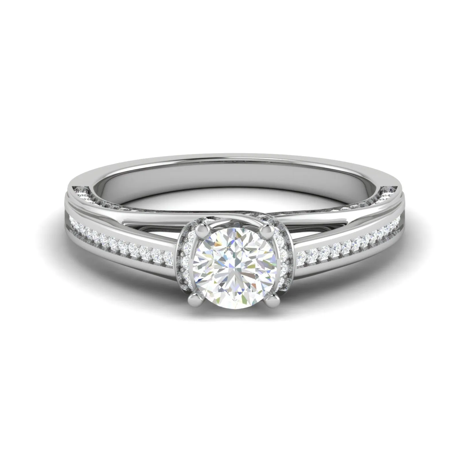 0.30 cts Solitaire Diamond Split Shank Platinum Ring JL PT RP RD 136