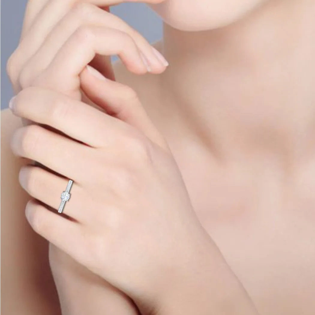 0.30 cts Solitaire Diamond Split Shank Platinum Ring JL PT RP RD 146