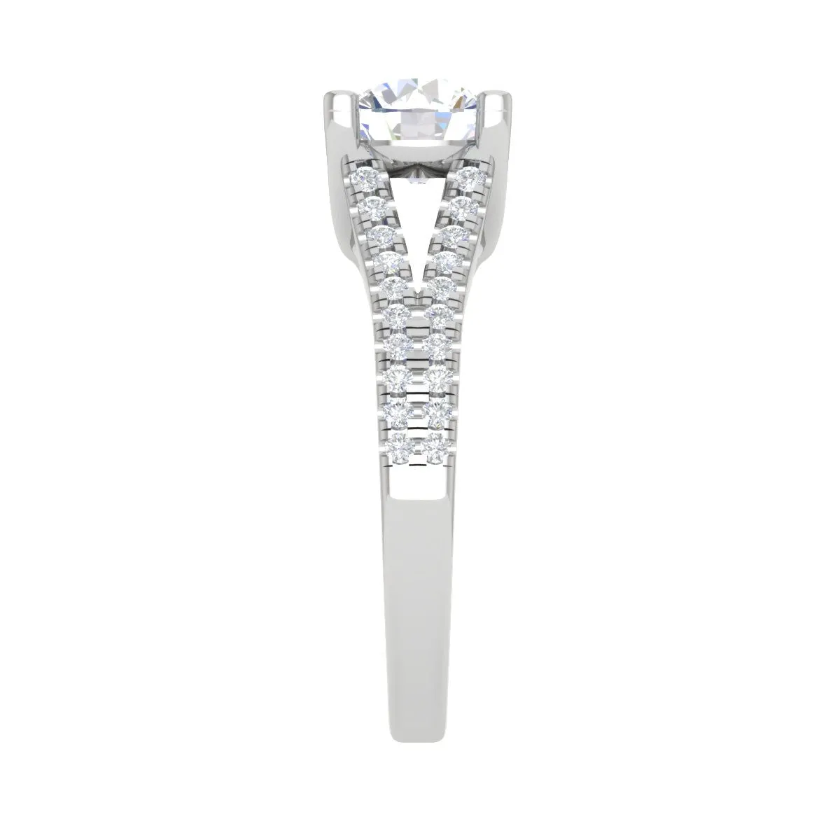 0.30 cts Solitaire Platinum Diamond Split Shank Ring JL PT PR RD 100-A