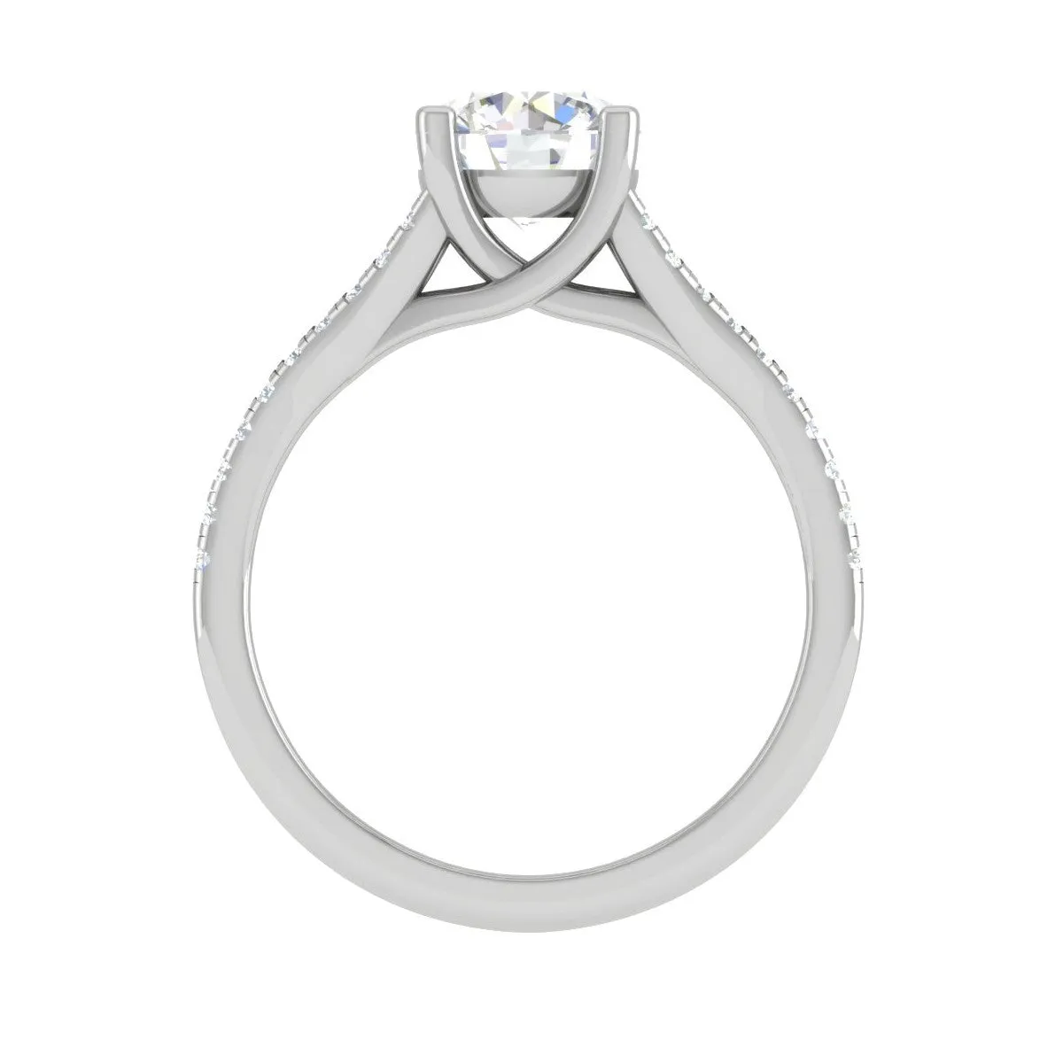 0.30 cts Solitaire Platinum Diamond Split Shank Ring JL PT PR RD 100-A