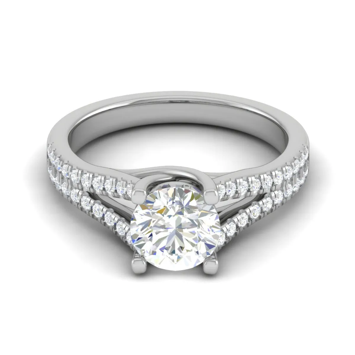 0.30 cts Solitaire Platinum Diamond Split Shank Ring JL PT PR RD 100-A