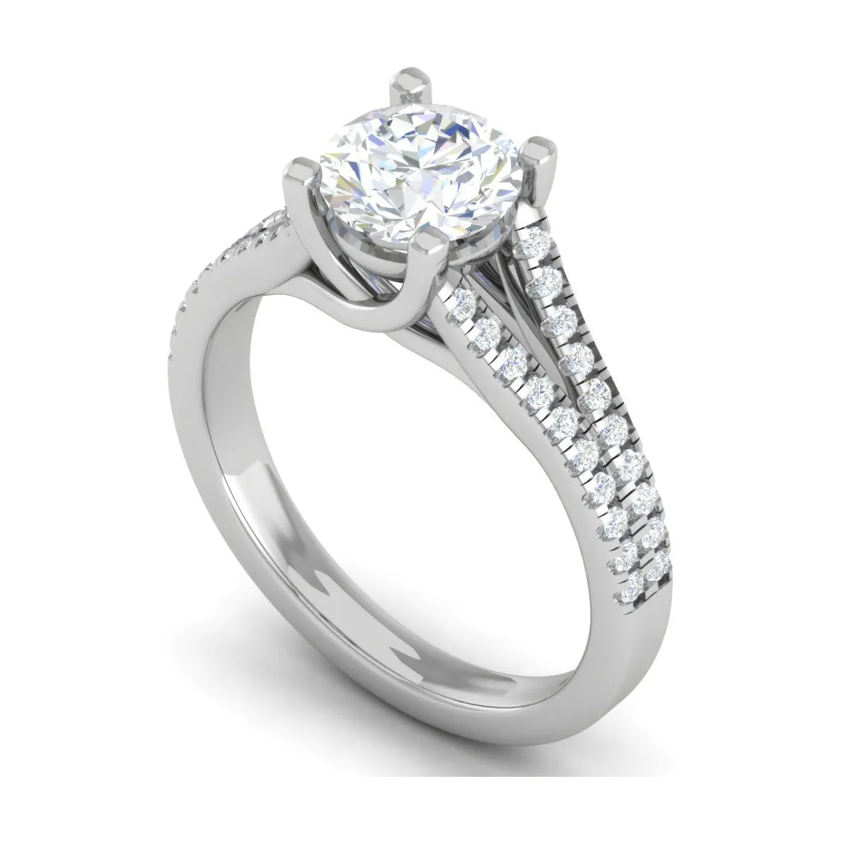 0.30 cts Solitaire Platinum Diamond Split Shank Ring JL PT PR RD 100-A