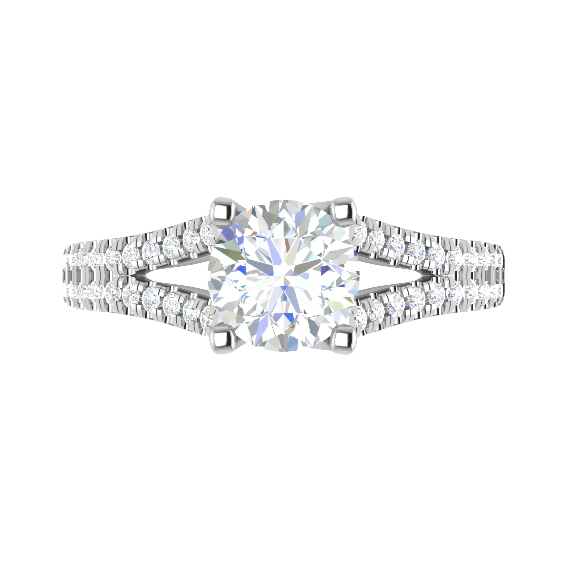 0.30 cts Solitaire Platinum Diamond Split Shank Ring JL PT PR RD 100-A