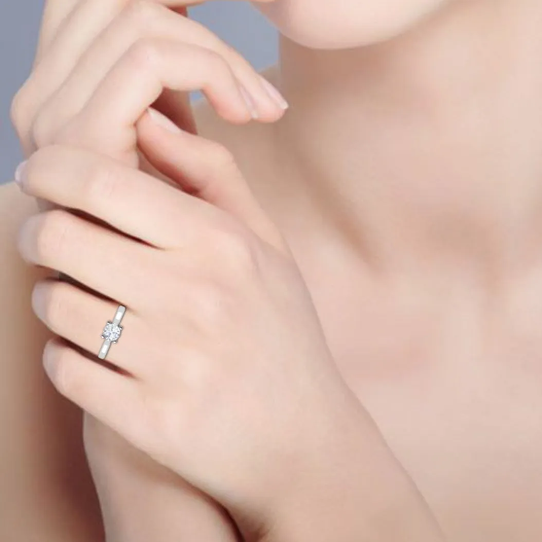 0.30 cts Solitaire Platinum Ring JL PT RS RD 153