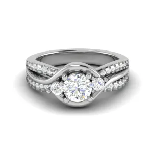 0.30 cts. Solitaire Platinum Split Shank Diamond Engagement Ring JL PT WB6002E