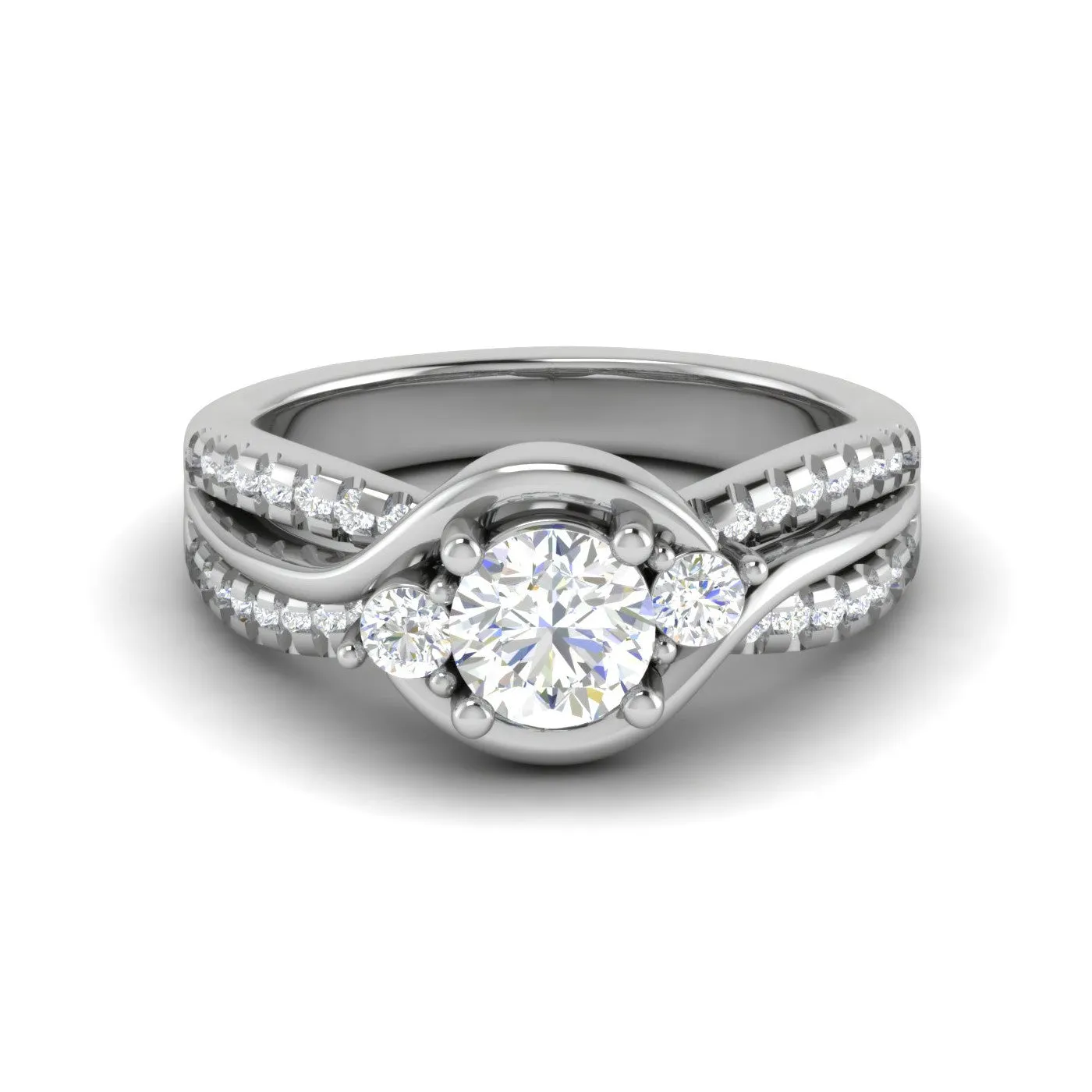 0.30 cts. Solitaire Platinum Split Shank Diamond Engagement Ring JL PT WB6002E