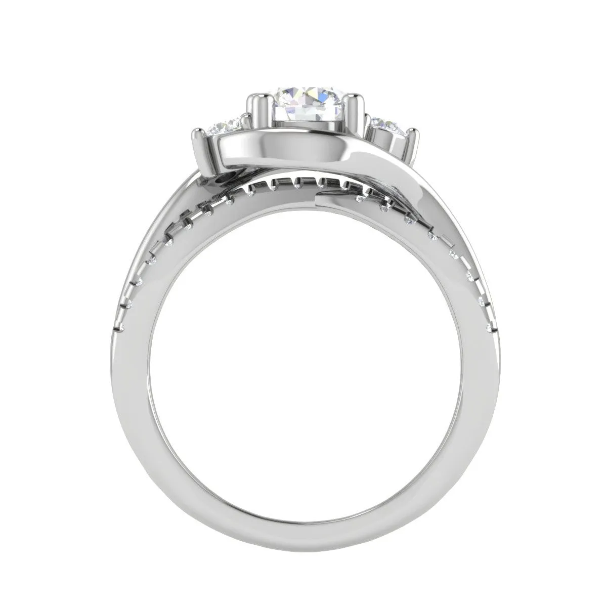0.30 cts. Solitaire Platinum Split Shank Diamond Engagement Ring JL PT WB6002E