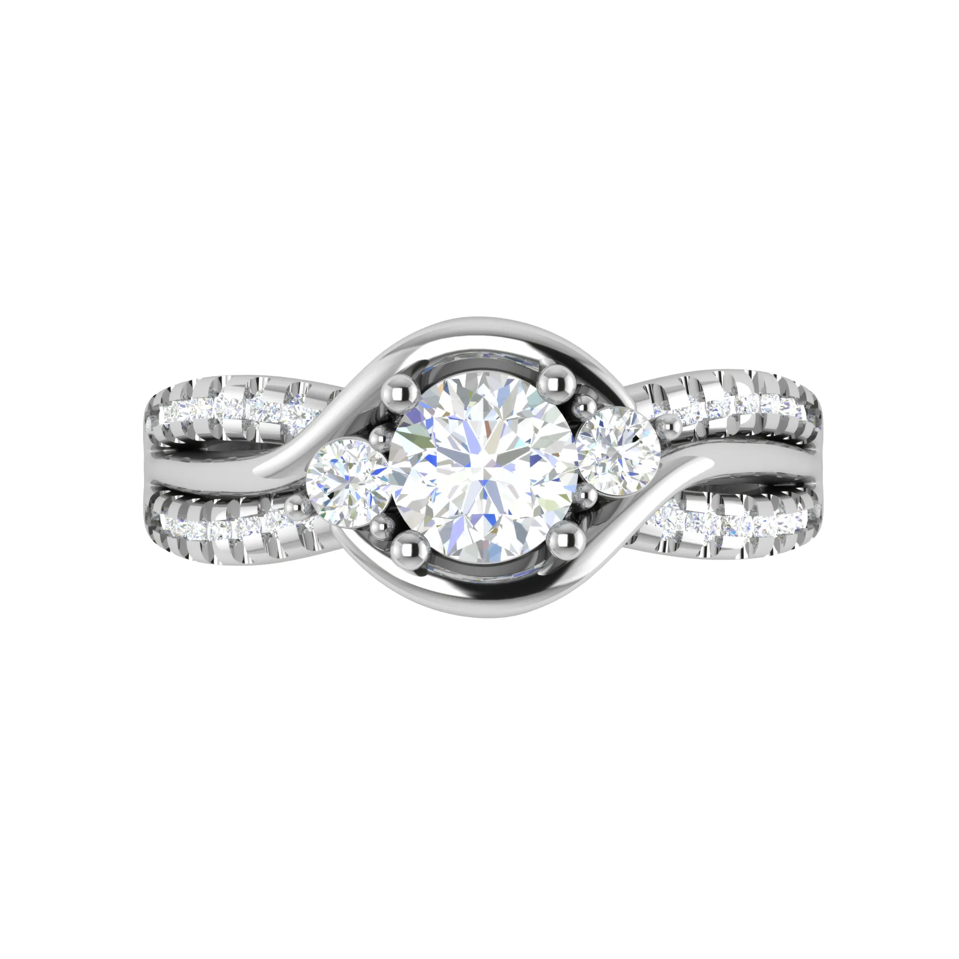 0.30 cts. Solitaire Platinum Split Shank Diamond Engagement Ring JL PT WB6002E