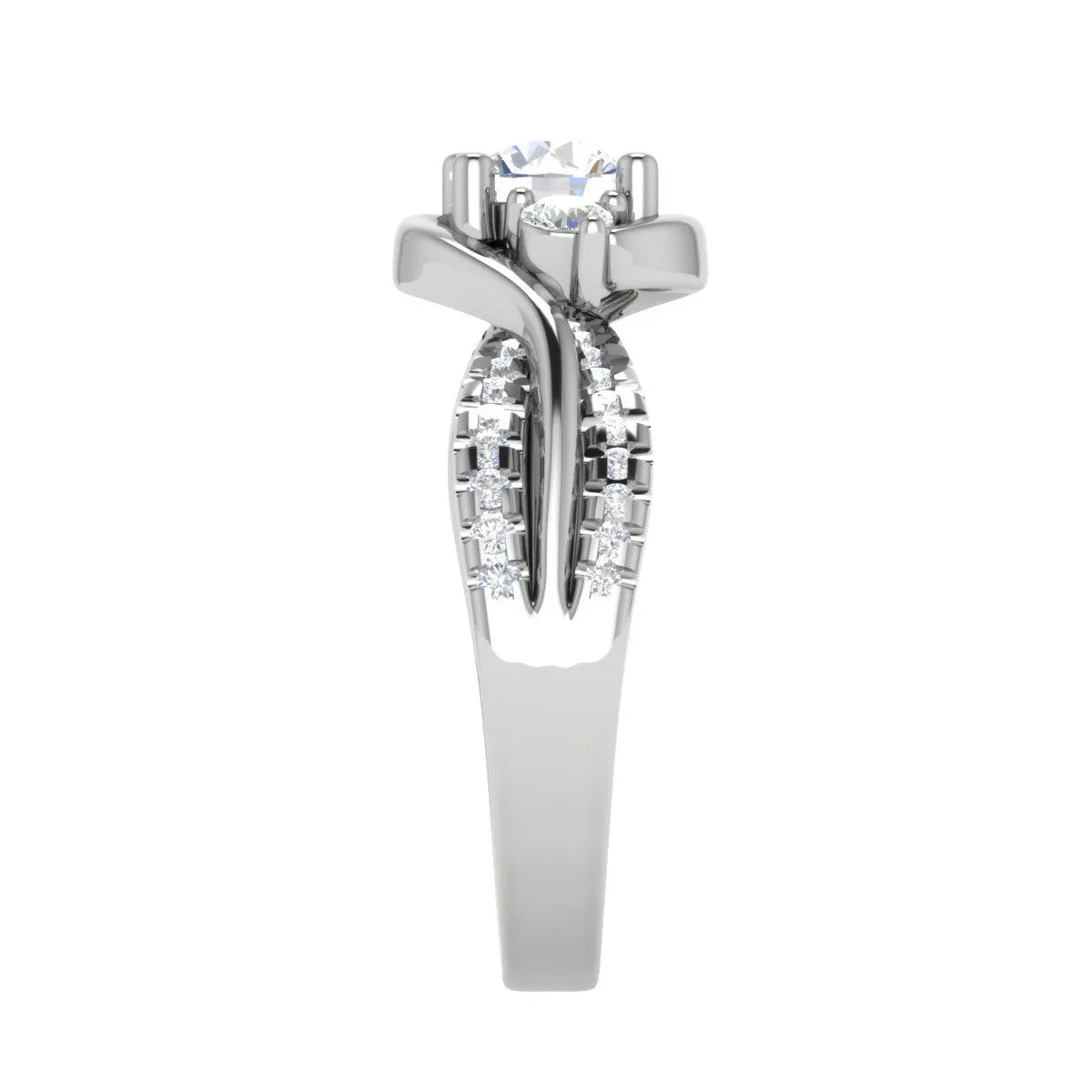 0.30 cts. Solitaire Platinum Split Shank Diamond Engagement Ring JL PT WB6002E
