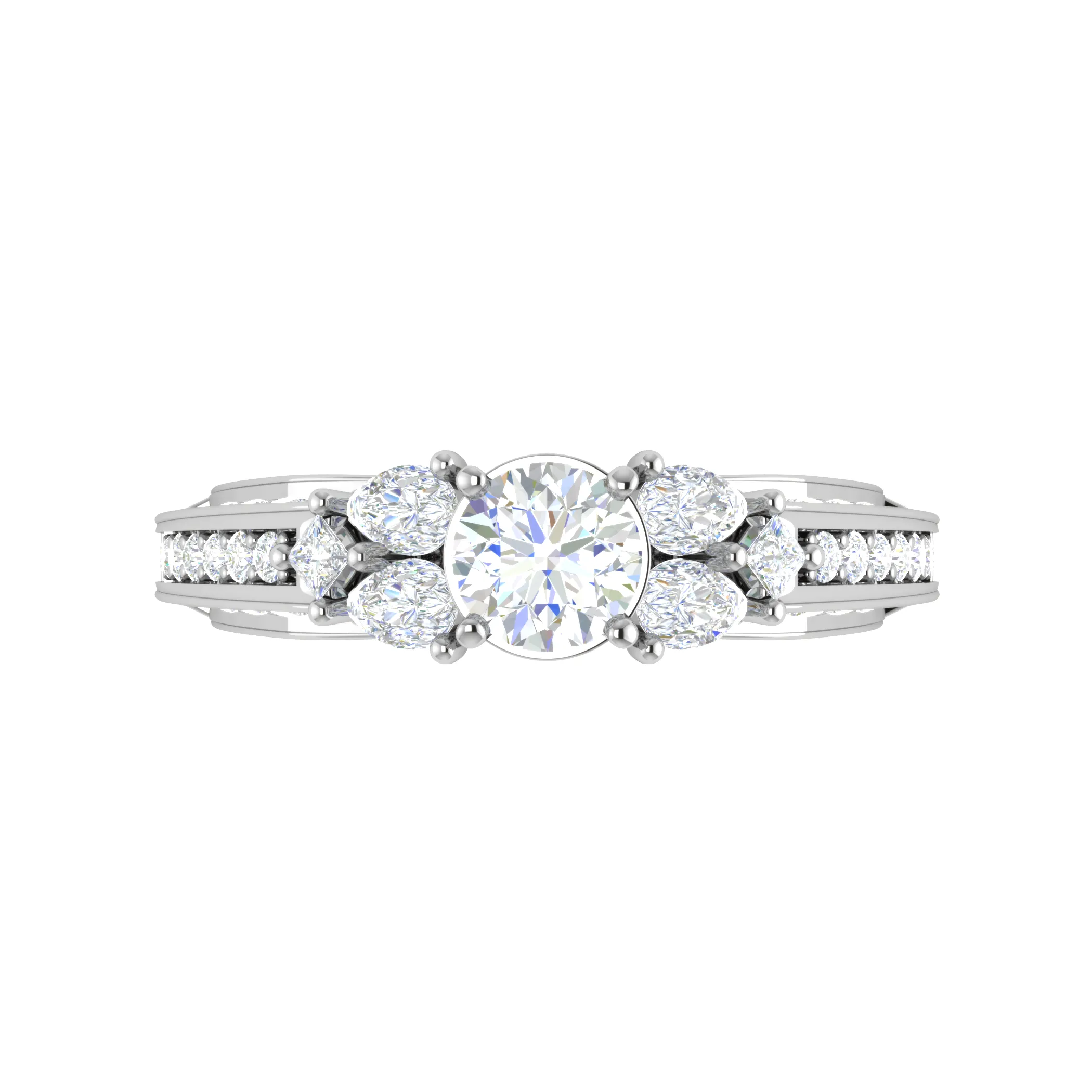 0.30 cts Solitaire with Pear Diamond Split Shank Platinum Ring JL PT MHD0215M