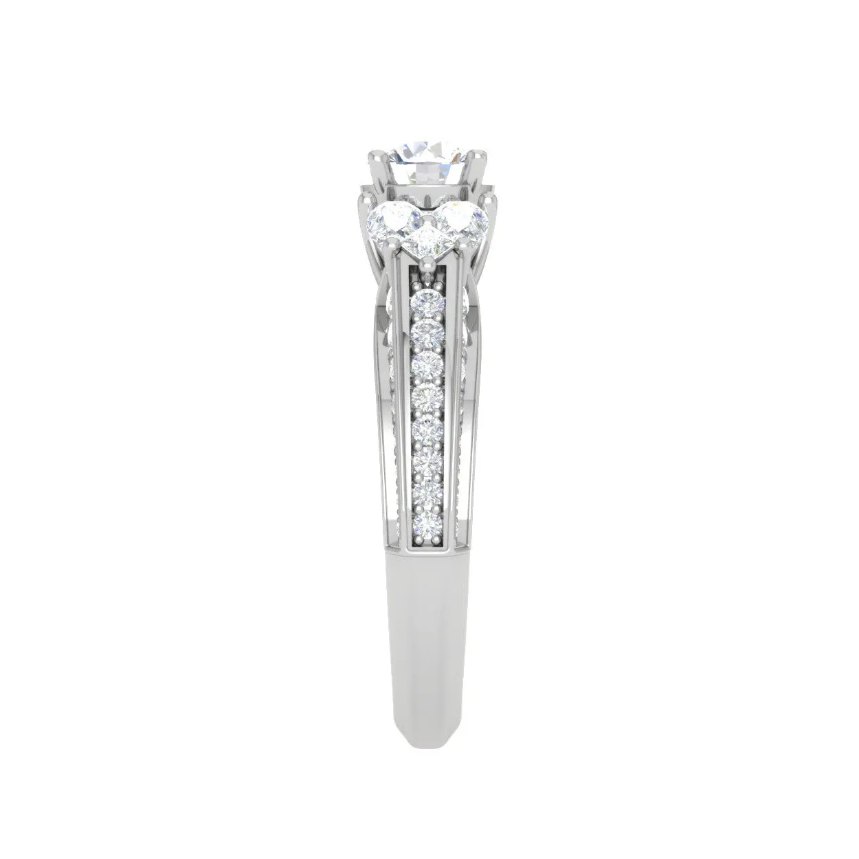 0.30 cts Solitaire with Pear Diamond Split Shank Platinum Ring JL PT MHD0215M