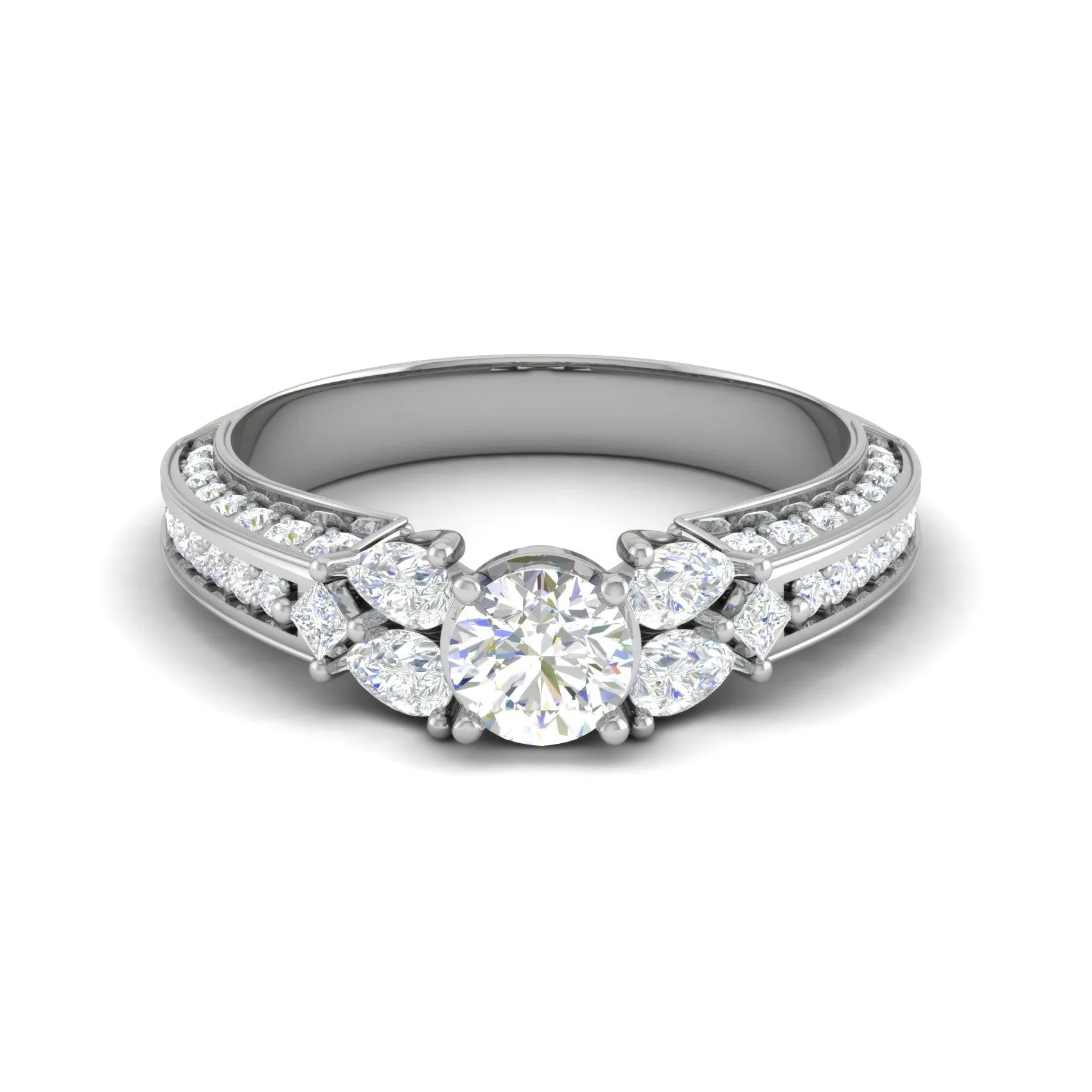 0.30 cts Solitaire with Pear Diamond Split Shank Platinum Ring JL PT MHD0215M