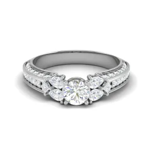 0.30 cts Solitaire with Pear Diamond Split Shank Platinum Ring JL PT MHD0215M