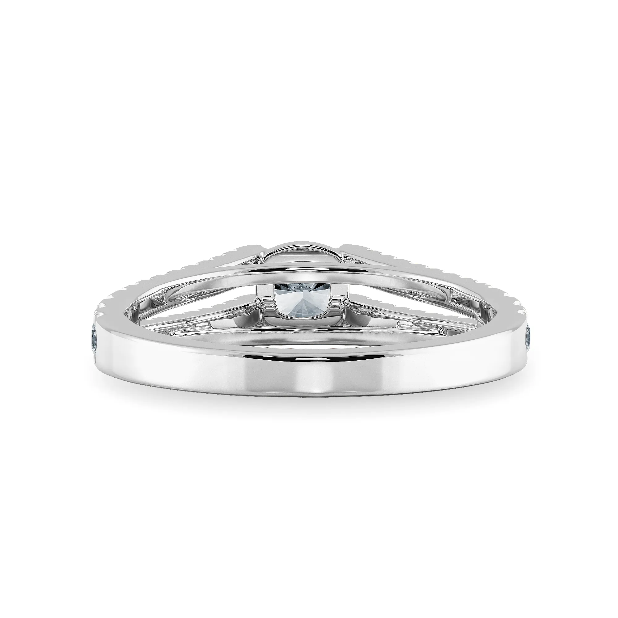 0.30cts. Cushion Cut Solitaire Diamond Split Shank Platinum Diamond Shank Engagement Ring JL PT 1179