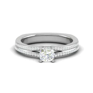 0.30cts. Cushion Solitaire Diamond Split Shank Platinum Ring JL PT RH CU 169