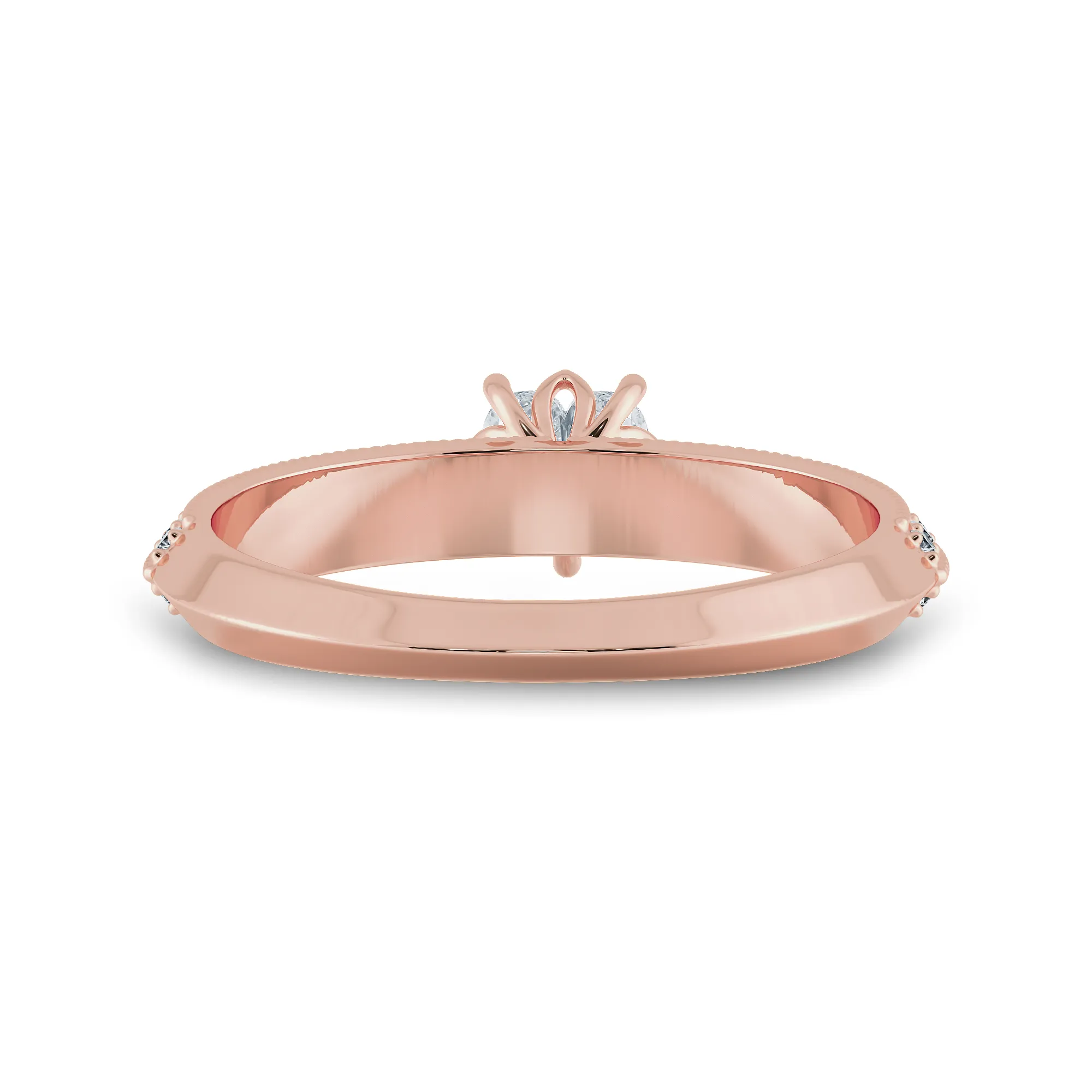 0.30cts. Heart Cut Solitaire Diamond Split Shank 18K Rose Gold Ring JL AU 1189R