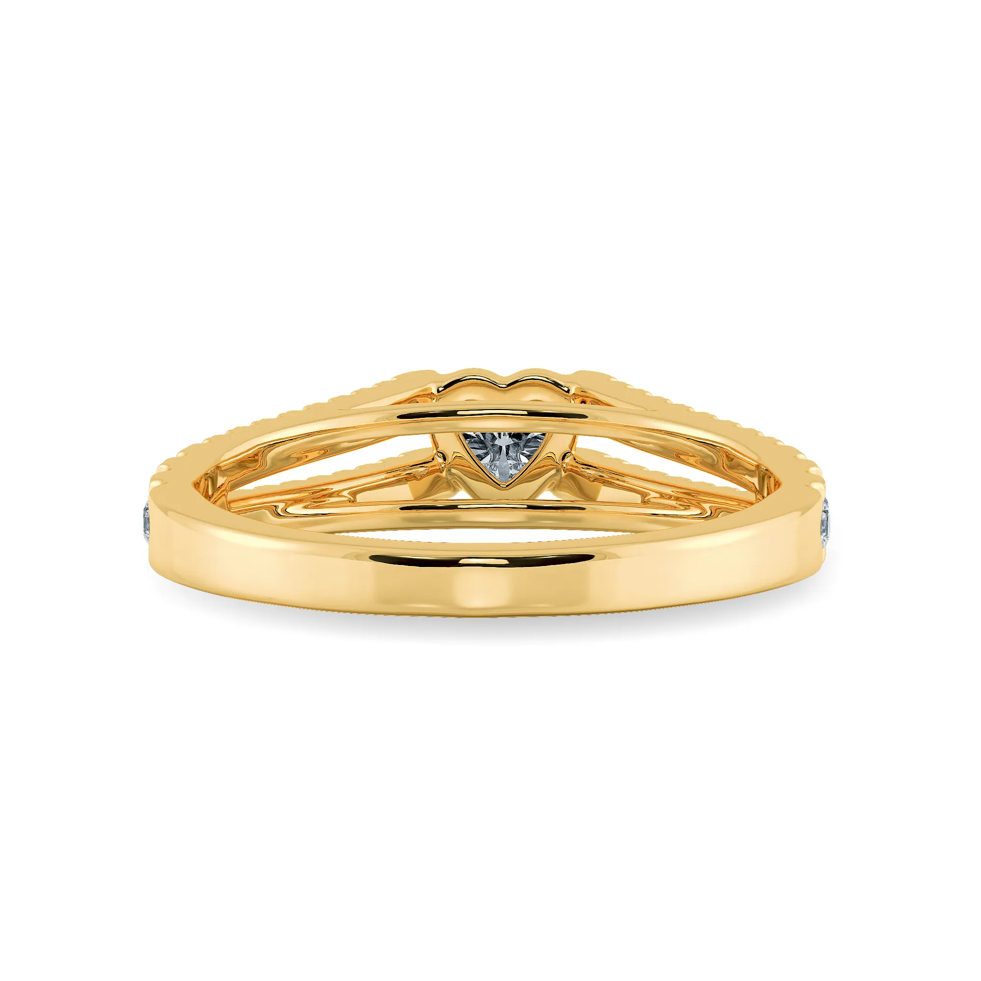 0.30cts. Heart Cut Solitaire Diamond Split Shank 18K Yellow Gold Ring JL AU 1181Y