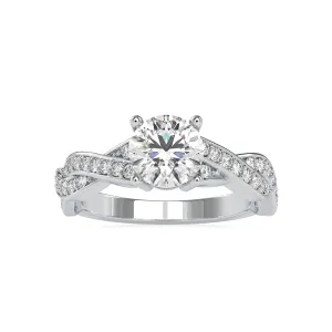0.30cts. Platinum Diamond Twisted Shank Engagement Ring JL PT 0068