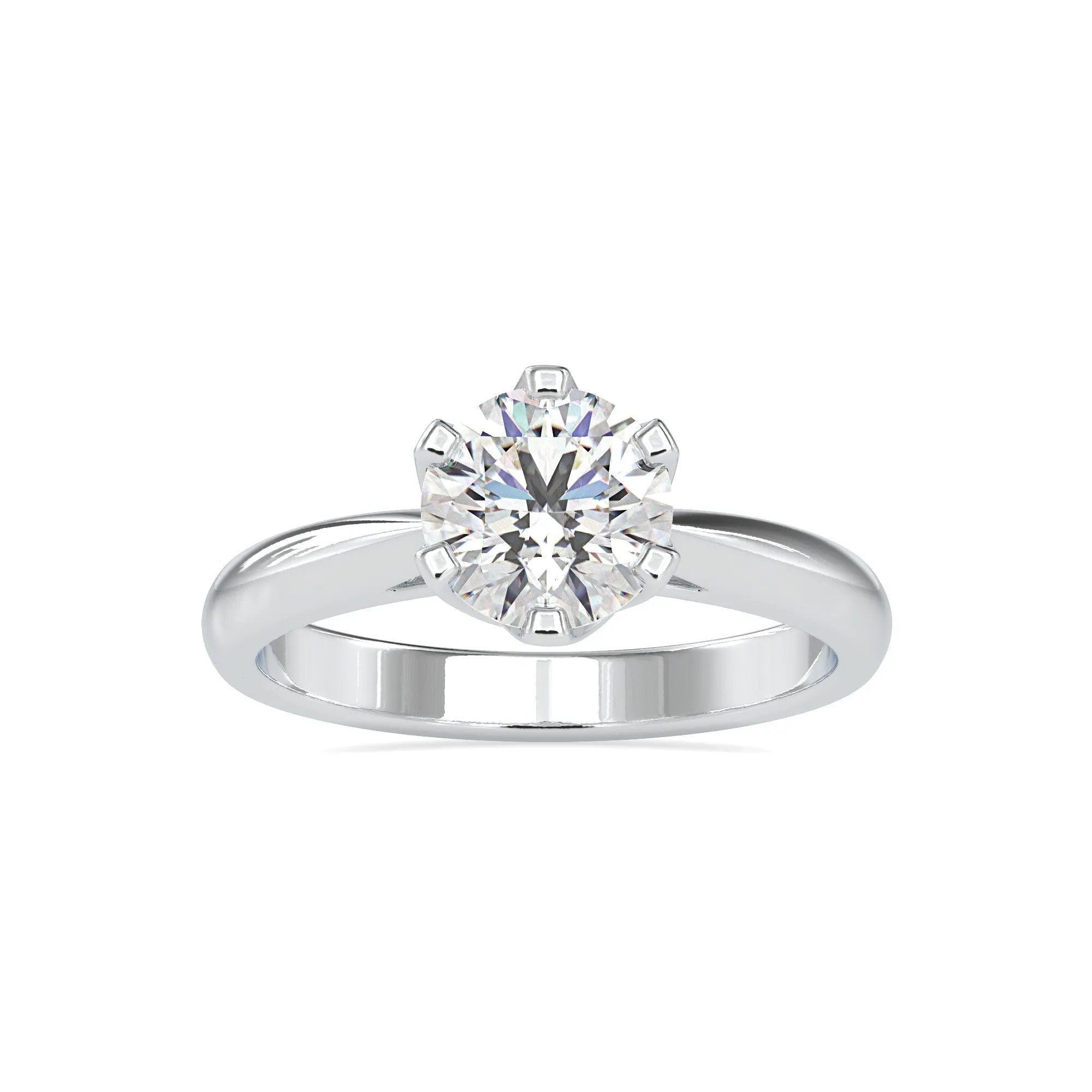 0.30cts. Solitaire 6 Prong Platinum Engagement Ring JL PT 0181-A