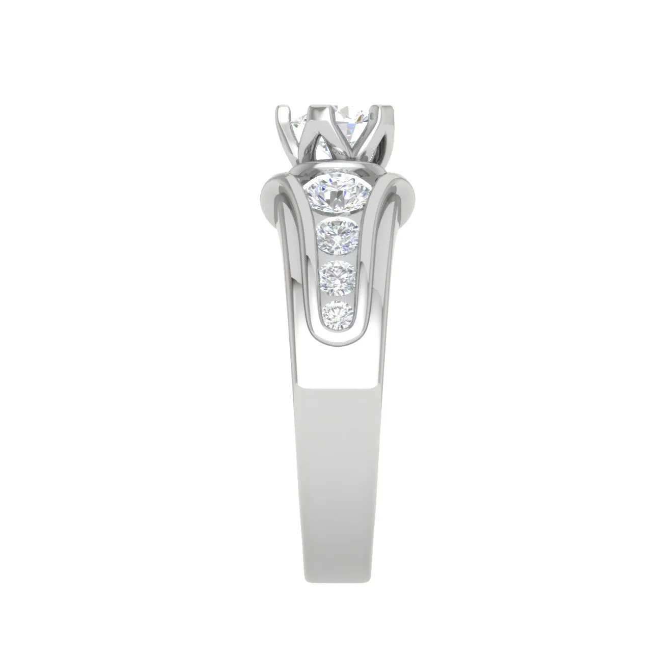 0.30cts Solitaire Diamond Shank Platinum Ring JL PT RECS1148
