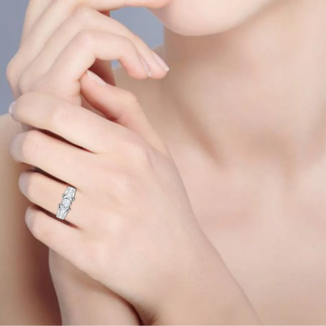 0.30cts Solitaire Diamond Shank Platinum Ring JL PT RECS1148