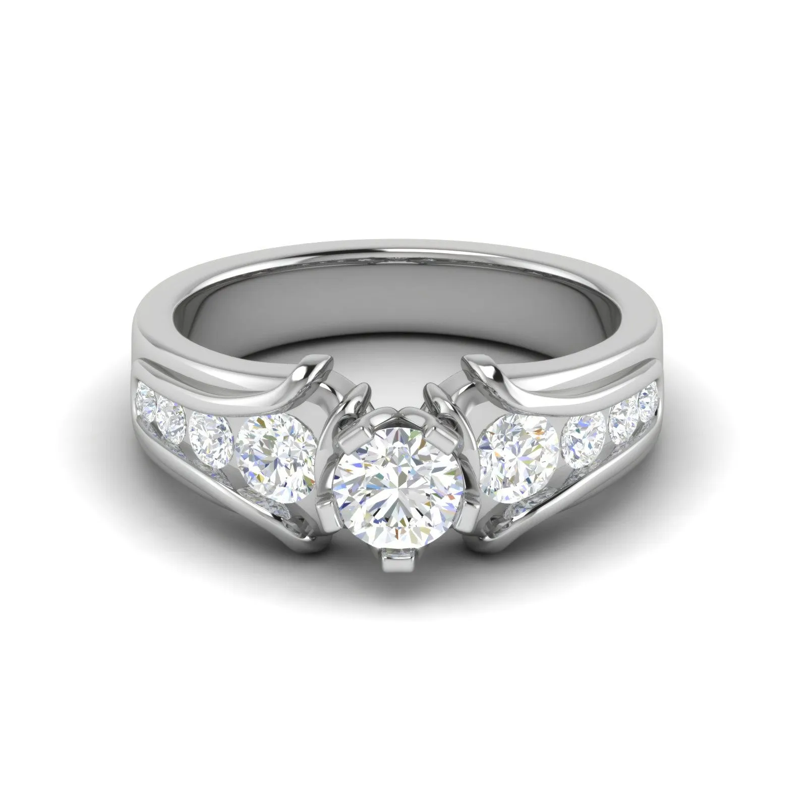 0.30cts Solitaire Diamond Shank Platinum Ring JL PT RECS1148