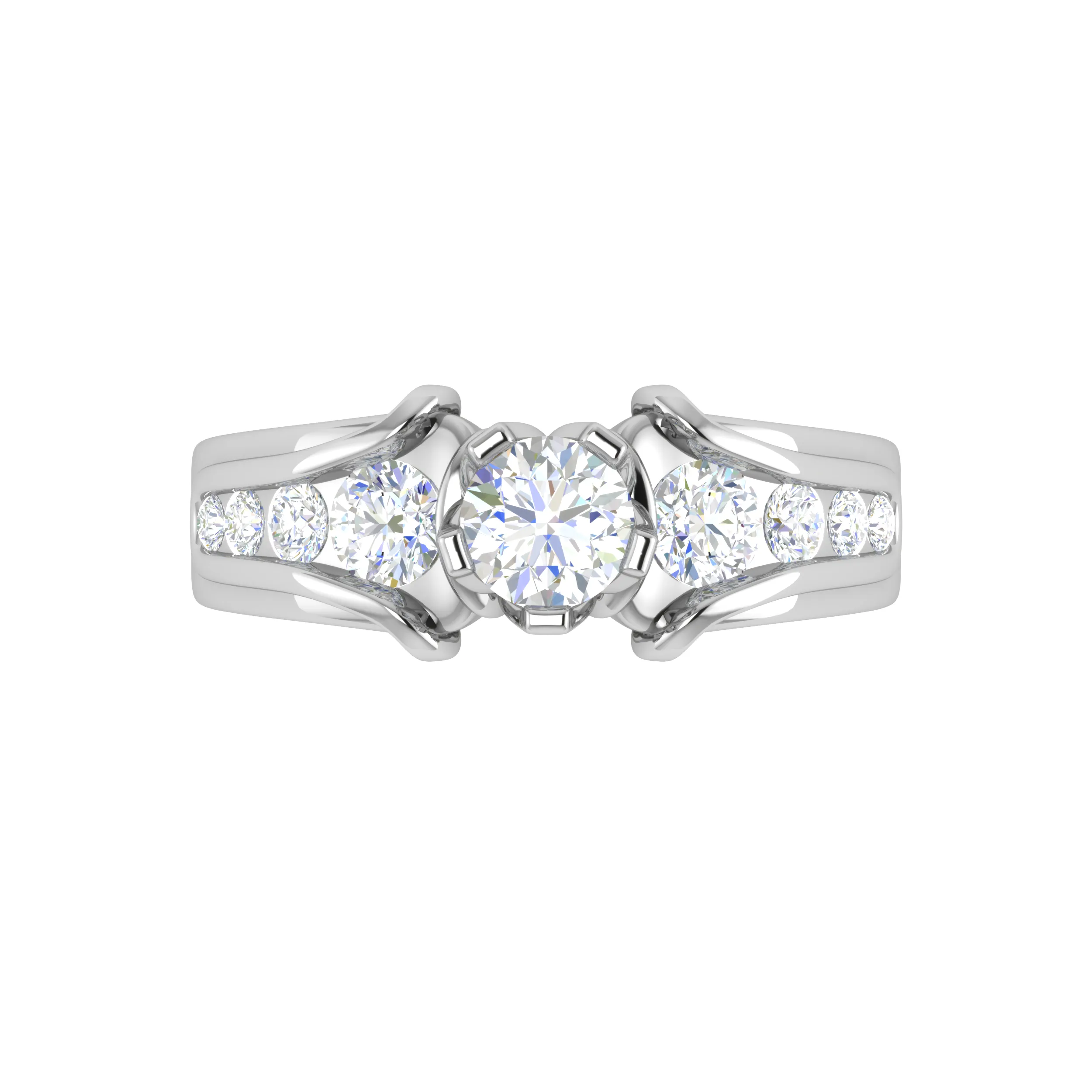 0.30cts Solitaire Diamond Shank Platinum Ring JL PT RECS1148
