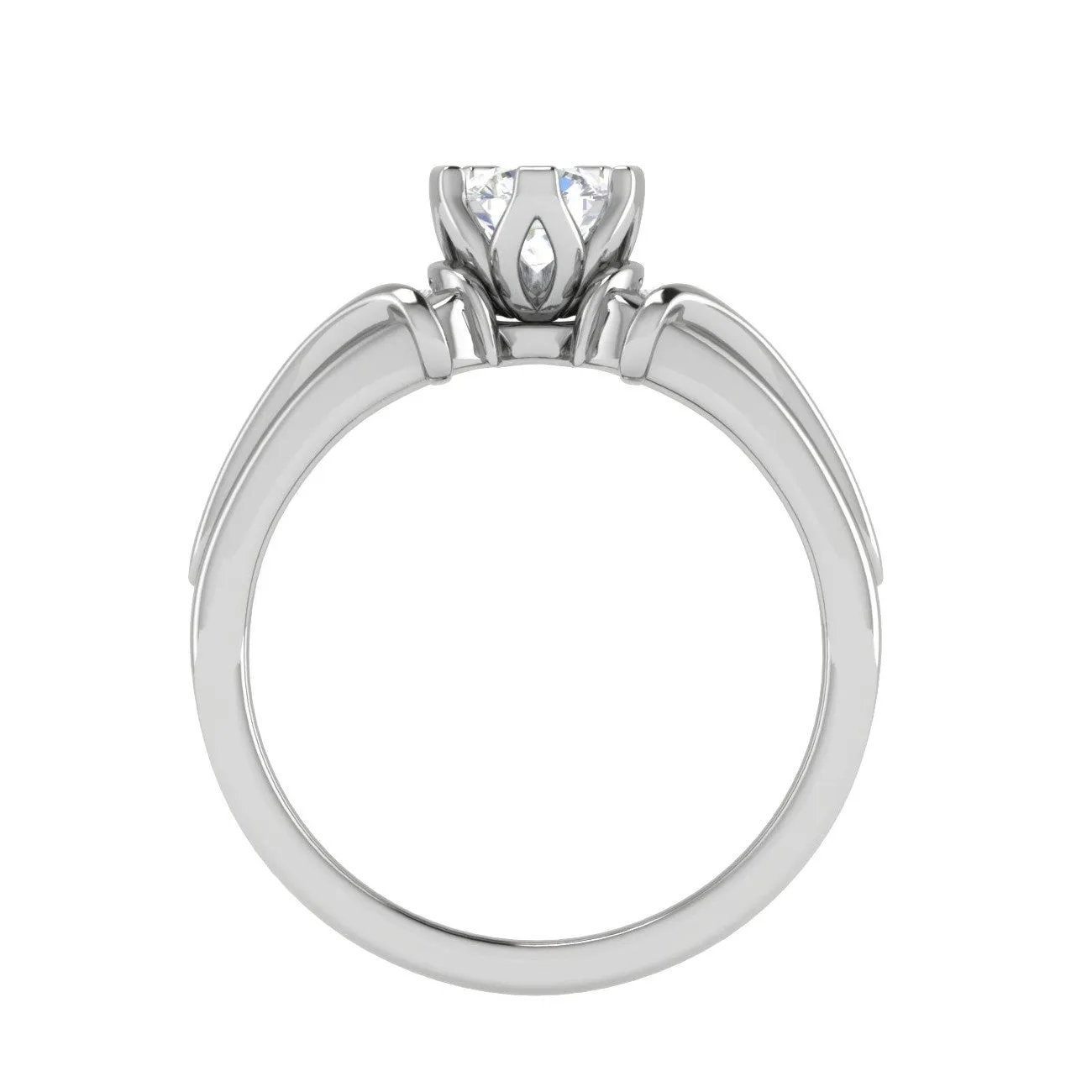 0.30cts Solitaire Diamond Shank Platinum Ring JL PT RECS1148