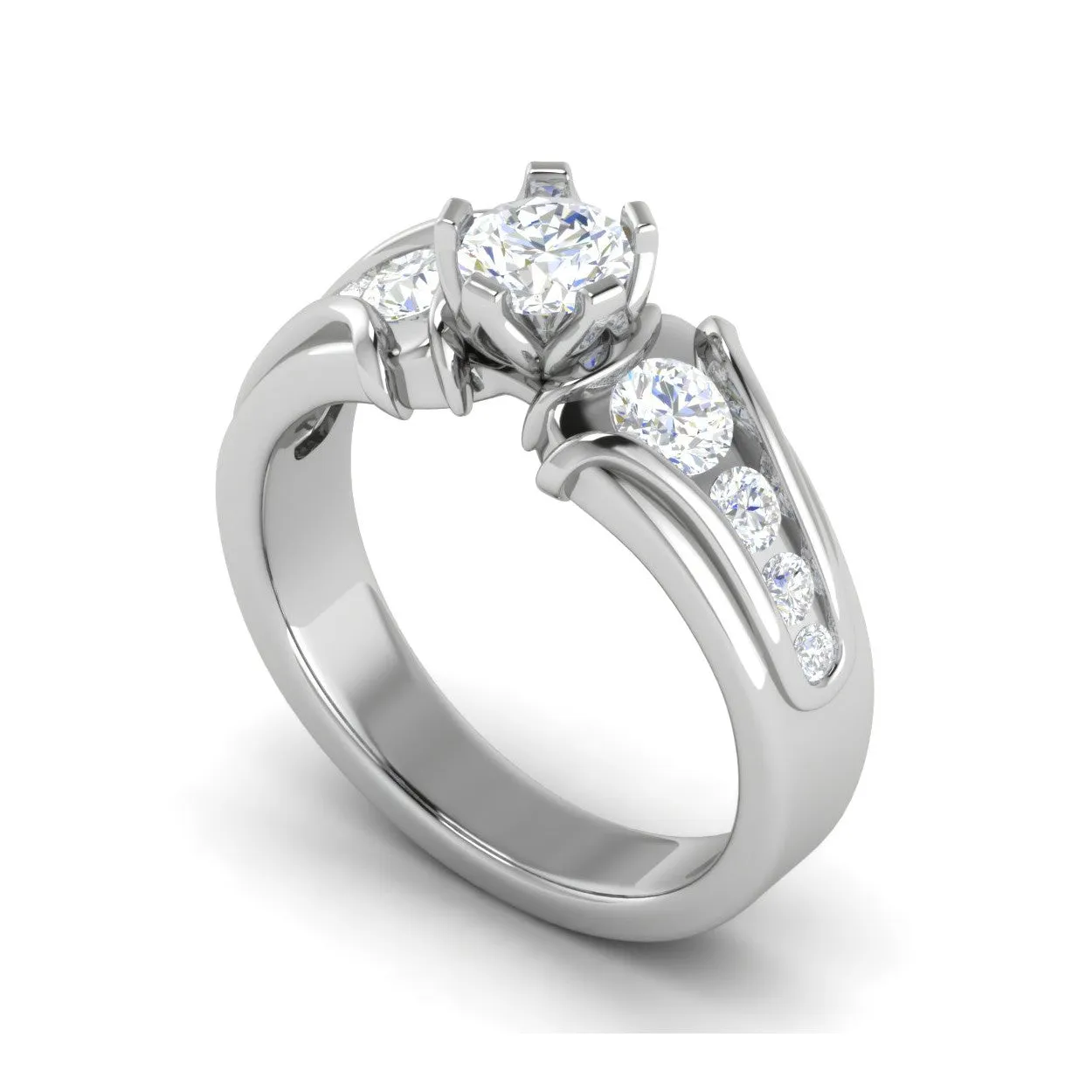 0.30cts Solitaire Diamond Shank Platinum Ring JL PT RECS1148