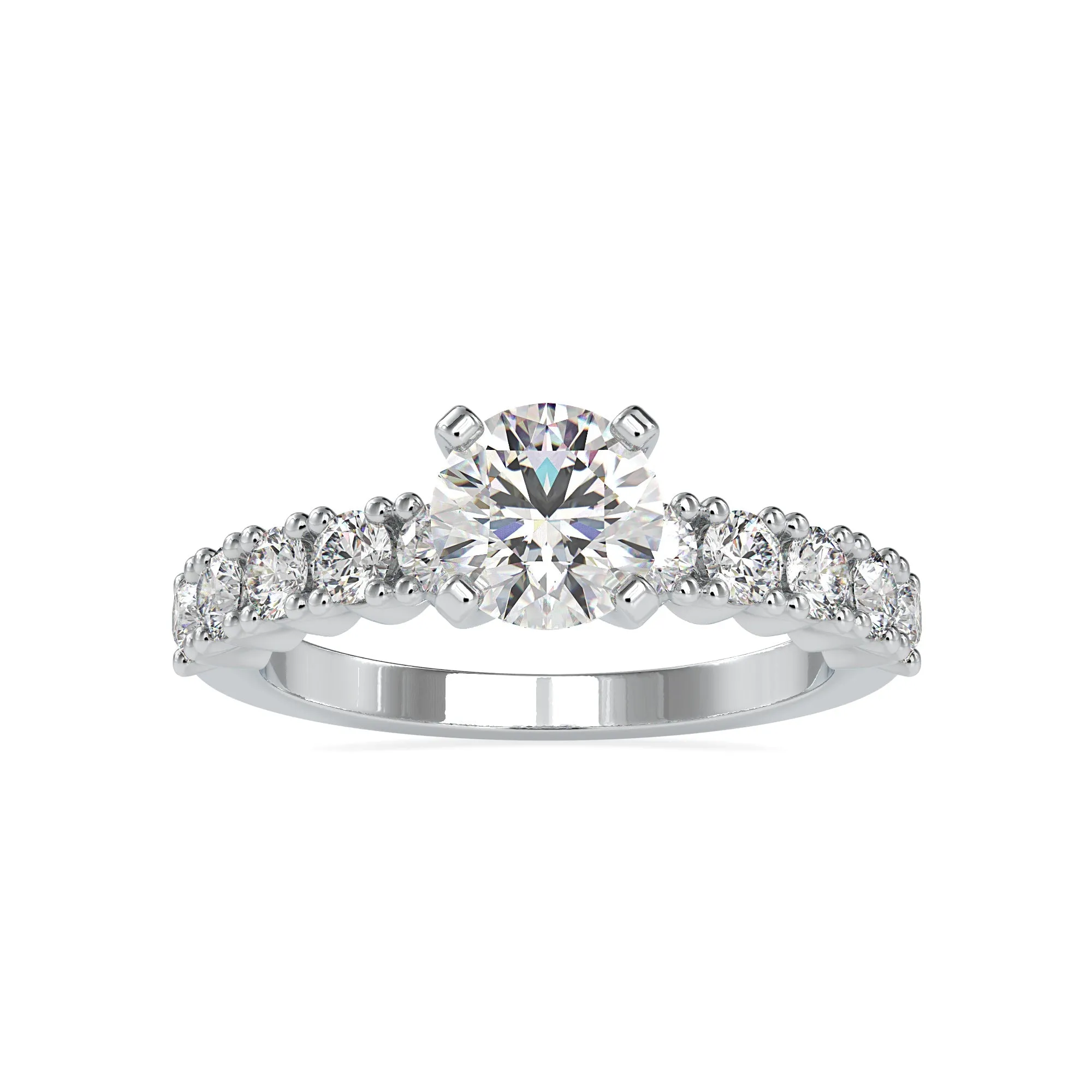 0.30cts. Solitaire Platinum Diamond Shank Engagement Ring JL PT 0067-A