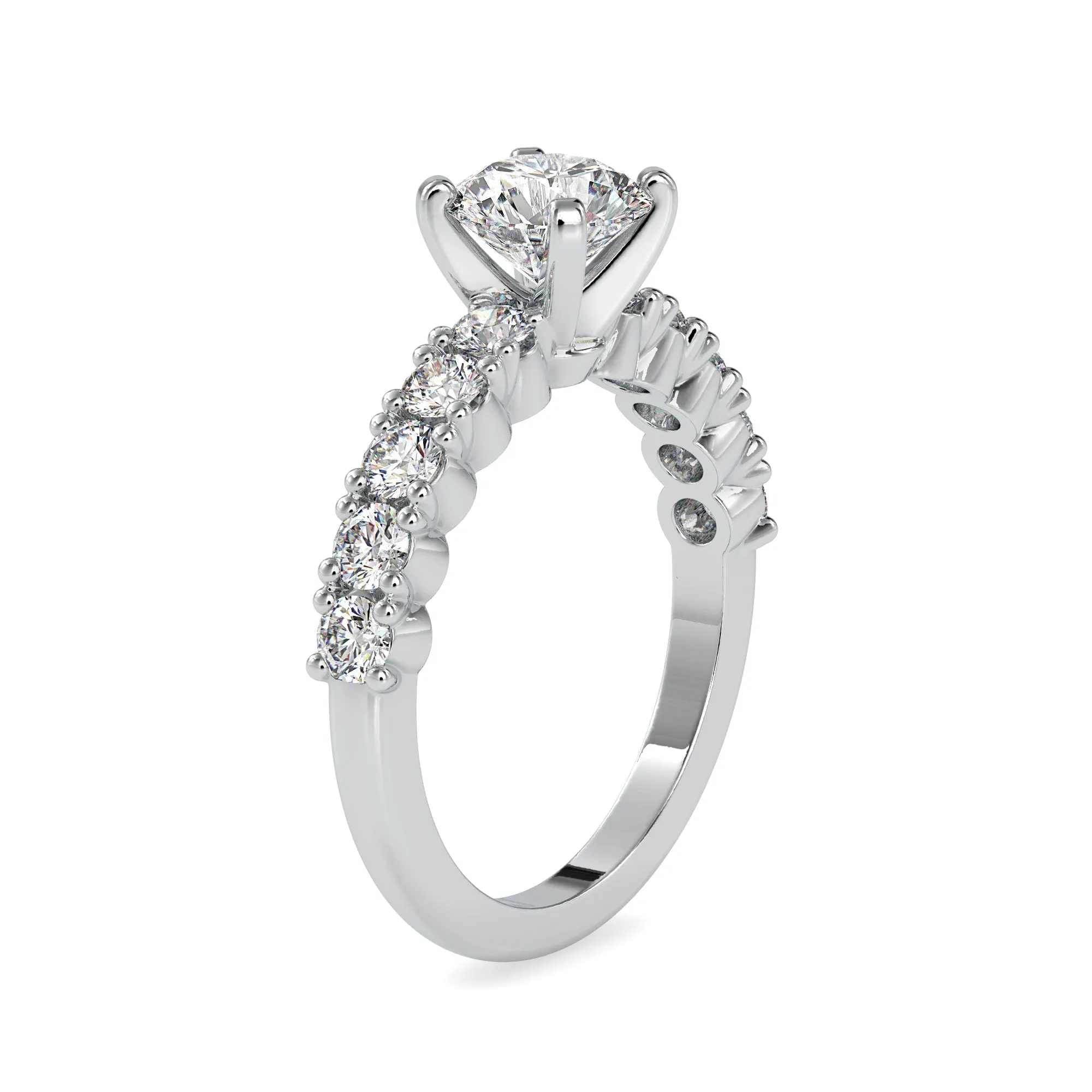 0.30cts. Solitaire Platinum Diamond Shank Engagement Ring JL PT 0067-A