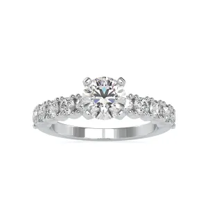 0.30cts. Solitaire Platinum Diamond Shank Engagement Ring JL PT 0067-A