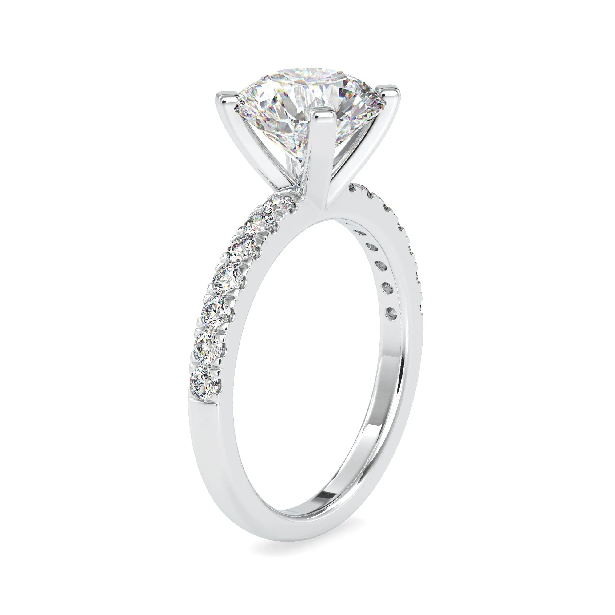 0.30cts. Solitaire Platinum Diamond Shank Engagement Ring JL PT 0114-B