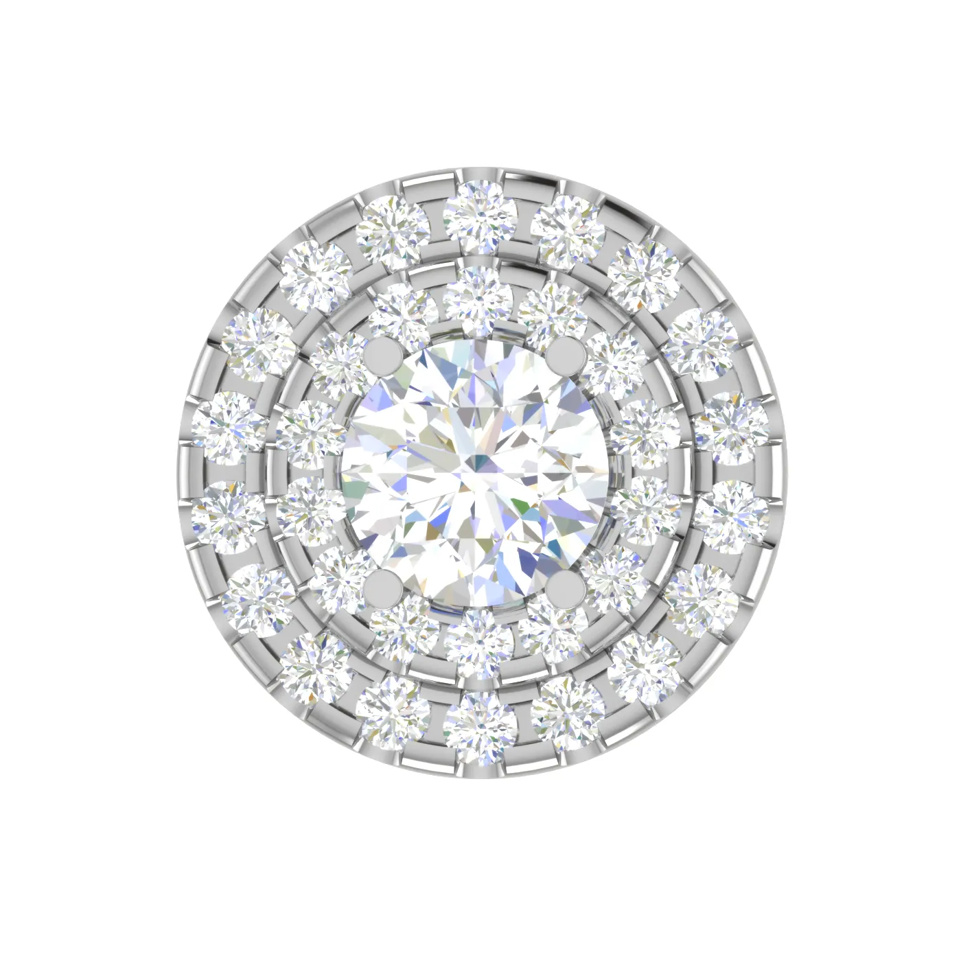 0.30cts Solitaire Platinum Double Halo Diamond Pendant for Women JL PT P PF RD 106
