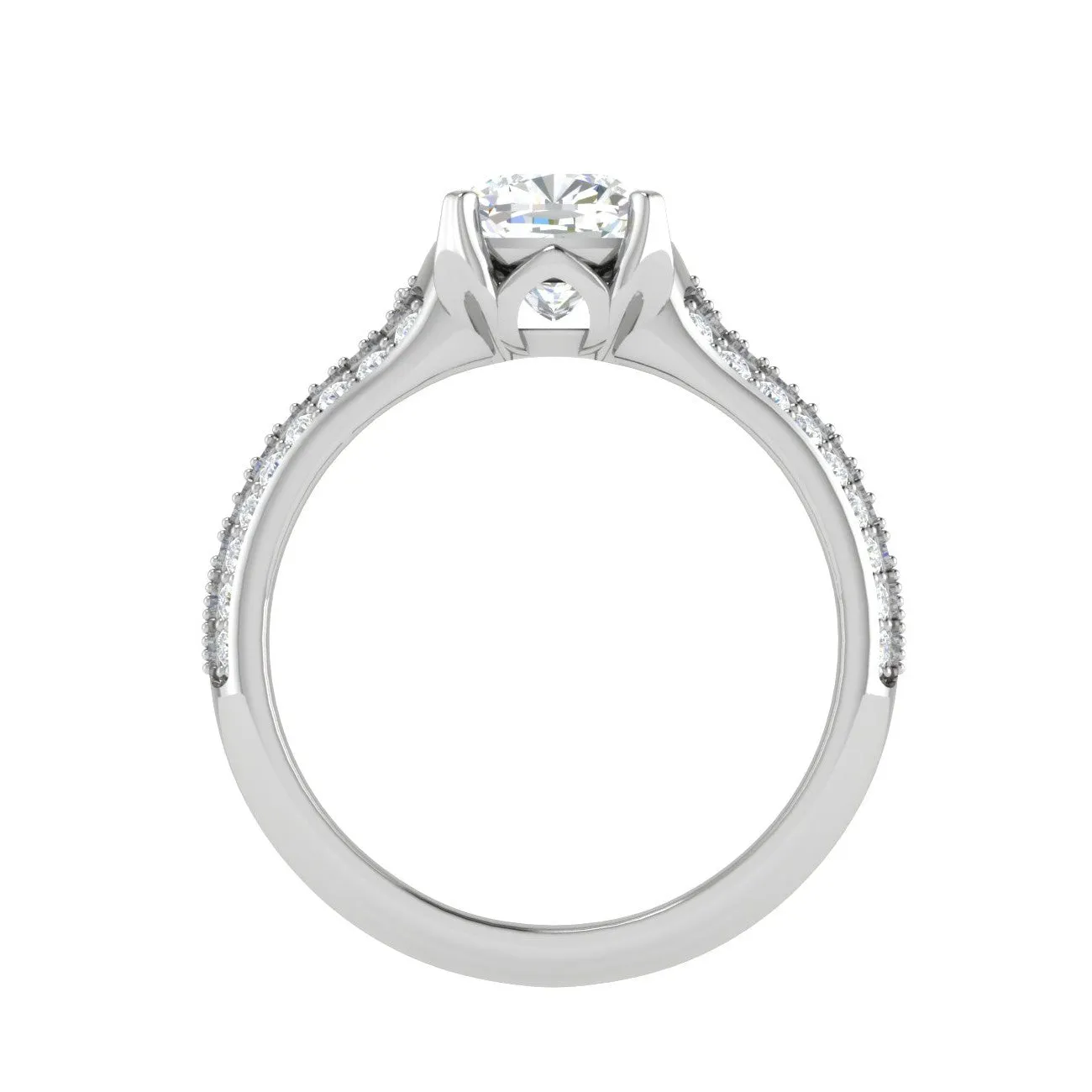 0.50 cts. Cushion Solitaire Diamond Split Shank Platinum Ring JL PT RP CU 103