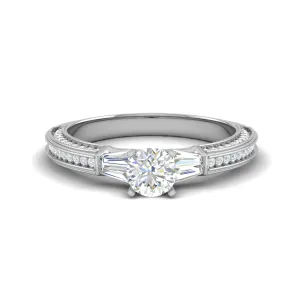 0.50 cts Solitaire Diamond Split Shank Platinum Ring JL PT RP RD 167