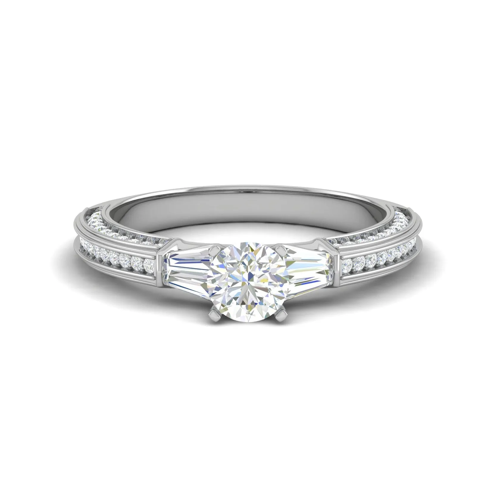 0.50 cts Solitaire Diamond Split Shank Platinum Ring JL PT RP RD 167