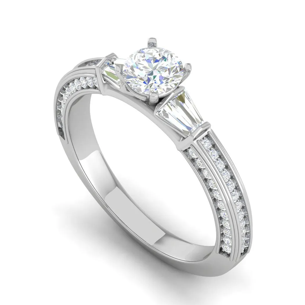 0.50 cts Solitaire Diamond Split Shank Platinum Ring JL PT RP RD 167